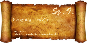 Szegedy Irén névjegykártya
