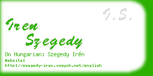 iren szegedy business card